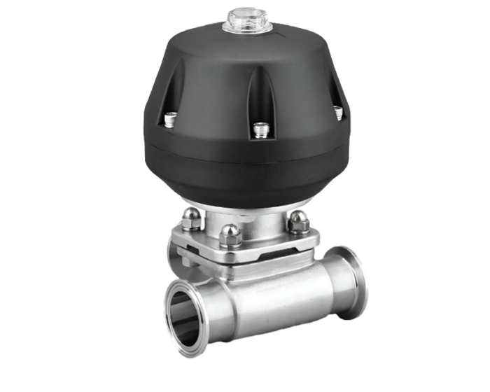 Sanitary 3 way diaphragm valve with Tri Clamp Ends Nordic Valves 1